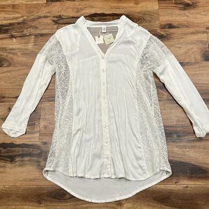 Anthropologie Clo Intimo Caolin Lace Sleep Shirt S